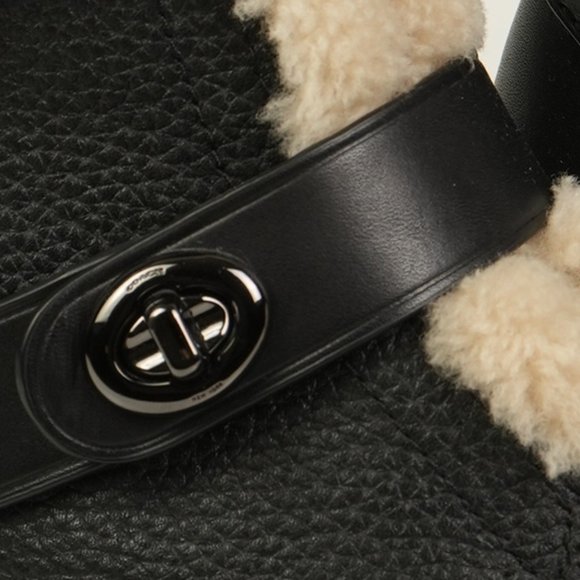 Coach Preston Black Leather Shearling Booties - Picture 8 of 13